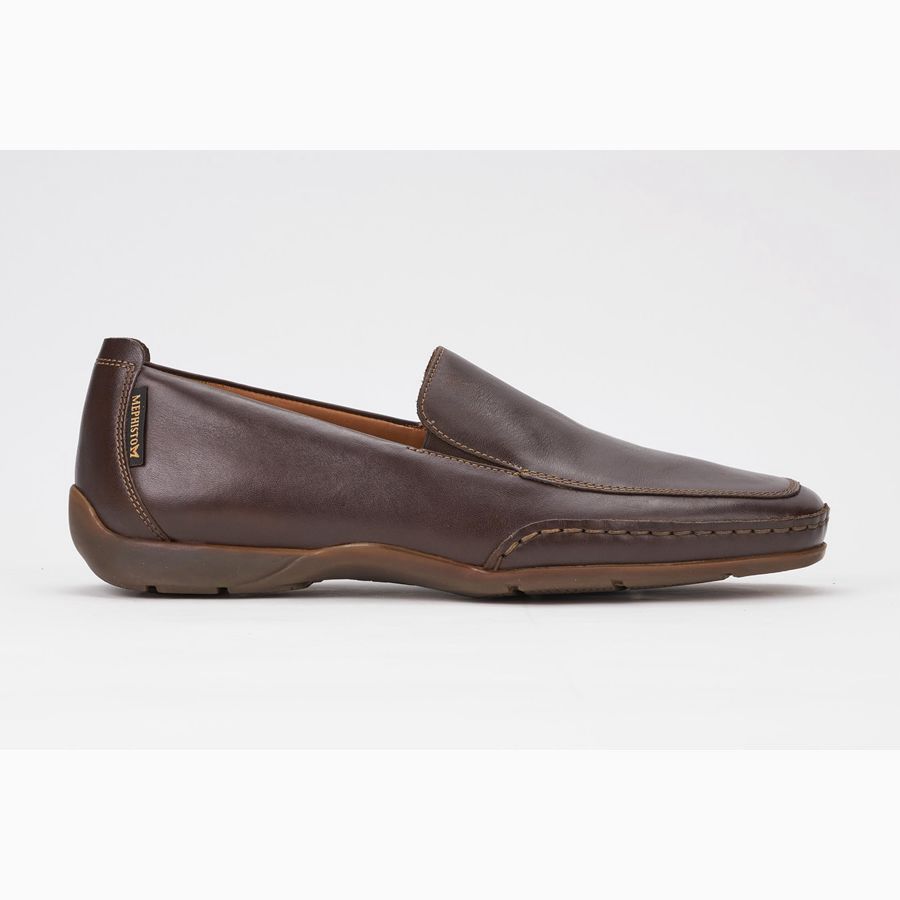 Mephisto EDLEF Bőr Férfi Loafers - Sötét Barna, HU-38413